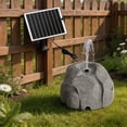 thumbnail image 5 of Fuebueo Solar Fountain for Bird Bath, Split Panel Water Pump, Gray Faux Rock Bubbler, Backyard Garden Pond Floating Aerator, 5 of 8