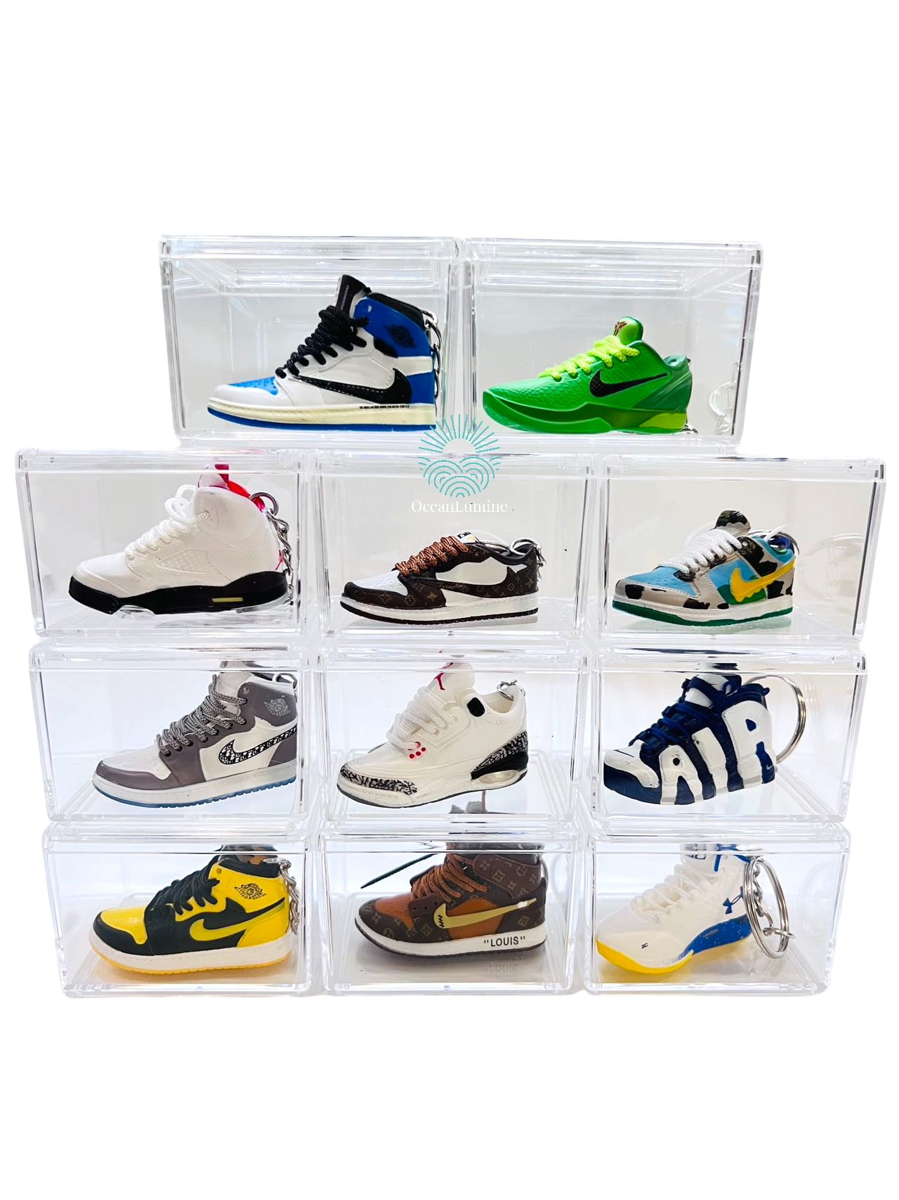 OLB-A Pair of Air Jordan Obsidian Keyring With Matching Shoe Box｜Great Gift