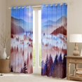 thumbnail image 4 of Homewish Nature Scenery Curtains Pack of 2 (42x84 Each), Jungle Mountain Pine Tree Curtains Blackout, Retro Natural Landscape Bedroom Curtains, Blue Brown Curtains and Drapes Bedroom Decor, 4 of 6