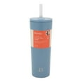 thumbnail image 3 of Beautiful 24oz No Drippy Sippy Stainless Steel Tumbler With Straw, Cornflower, 3 of 7