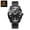Black Steel-Black Surface-White Nail, variant on New men's watch with three-dimensional numbers, large dial quartz watch, light luxury steel band men's watch, trendy and fashionable business wristwatch