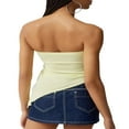 thumbnail image 4 of Women‘s Casual Basic Wrap Chest Tube Tops Irregular Hem Strapless Backless Tank Tops Bandeau Tops, 4 of 5