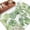 White, variant on Tropical Plant Round Area Rug 3Ft Washable Small Circle Rugs for Kitchen Entryway, Summer Watercolor Green Palm Leaves Non-Slip Carpet Floor Mats Indoor Outdoor Carpet Runner Aesthetic Home Decor