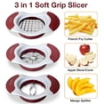 thumbnail image 5 of Valore Soft Grip Food Slicer with 3 Blades - Apple Slicer, French Fry Cutter, Mango Slicer - Great Meal Prep Kitchen Accessory - Easy to Use 3 in 1 French Fry, Mango and Apple Cutter, 5 of 5