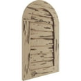 thumbnail image 2 of Ekena Millwork 16"W x 36"H Timberthane Pecky Cypress Round Top Faux Wood Non-Functional Gable Vent, Primed Tan, 2 of 5