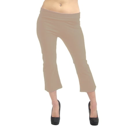 - Vivian's Fashions Yoga Pants - Capri, Misses Size (Beige, 3X)