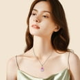 thumbnail image 3 of Blaniy Angel Wing Necklace for Women 925 Sterling Silver Teardrop Pink Tourmaline Pendant Necklace October Birthstone Jewelry Gifts for Her, 3 of 7