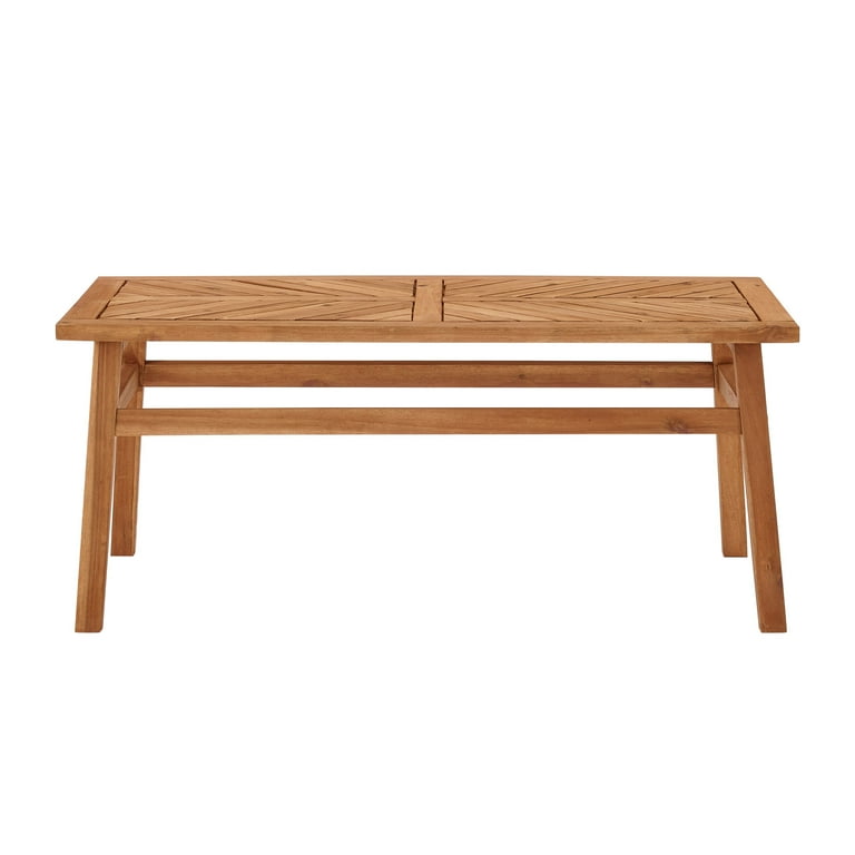 Walker Edison Wood Outdoor Coffee Table with Chevron Design