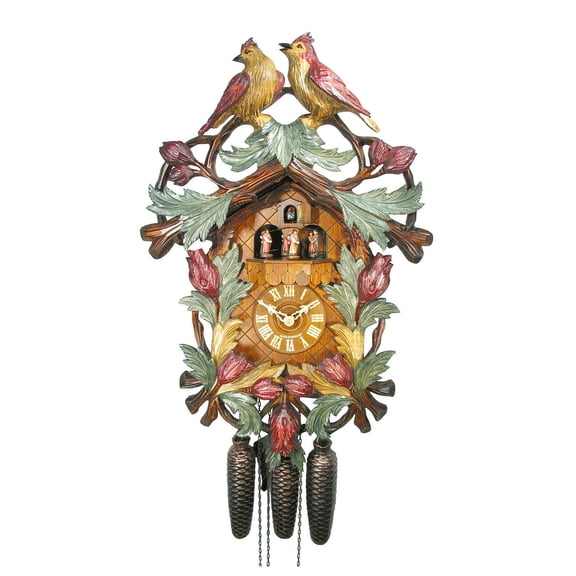 Cuckoo Clock Bird Couple in the Garden