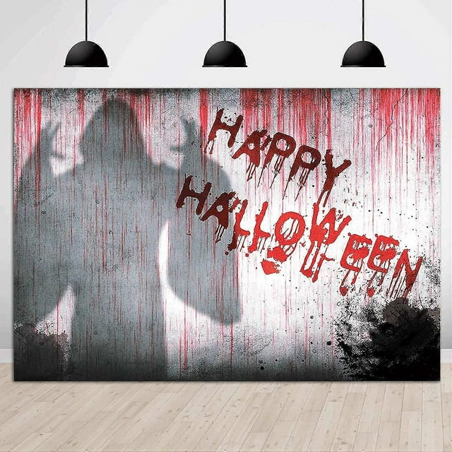 Fondo de vinilo para fotografía de Halloween, terrorífico, de 2,1 x 1,5 m, con fantasmas sangrientos, para decoración de fiestas de Halloween, accesorios para fotomatón
