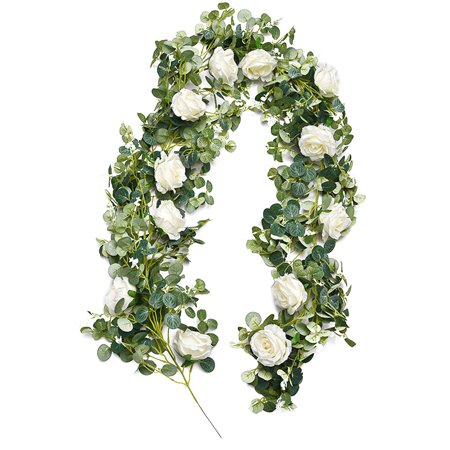 

Simulation pendant Wedding Rattan Eucalyptus Leaf Rose Flower Rattan