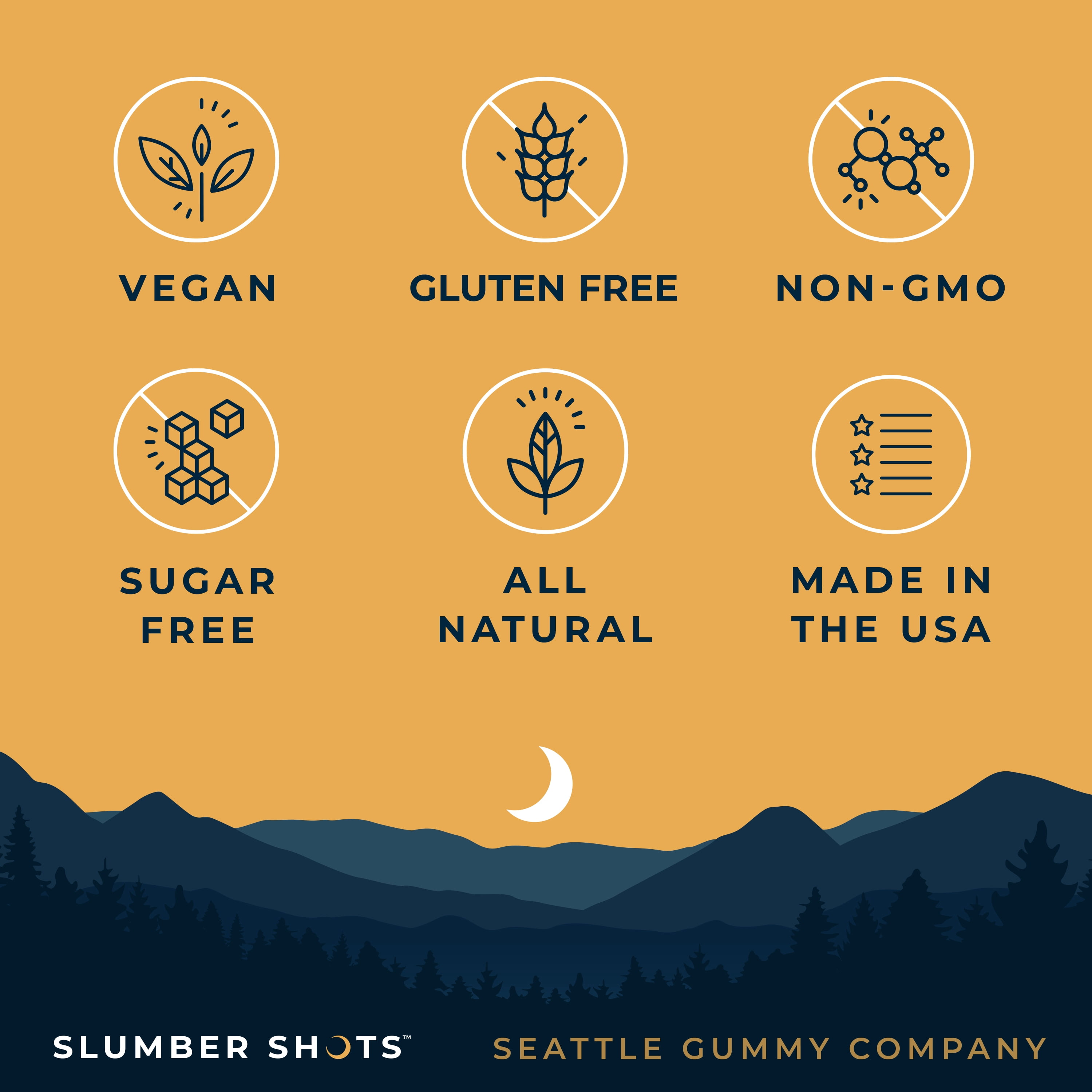 Seattle Gummy Company Slumber Shots Sleep Aid Gummies, 12-Pack, Mango Flavor