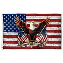 DianYu America 250th 1776-2026 Eagle Flag Banner Outdoor Indoor Decoration Flag Double Stitched Polyester with Brass Grommets 3x5Feet Red/white/blue