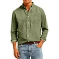 thumbnail image 5 of GrmtClth Dress Shirts for Men Anti-Wrinkle Long Sleeve Button Down Shirts Hombre Stretch Regular Fit Outfit Army Green M, 5 of 5