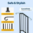 thumbnail image 3 of SPECSTAR 2-Pack Hand Rails for Outdoor Steps, 2 Step Galvanized Steel Railing Kit, Curved Ends and Safty Balusters Exterior Hand Railing, 3 of 8