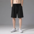 thumbnail image 1 of Pantalones cortos casuales de verano para hombre, pantalones cortos sueltos de malla de seda de hielo, pantalones transpirables de secado rápido con aire acondicionado, pantalones cortos deportivos, 1 of 3