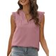 thumbnail image 3 of Txlixc, camisetas sin mangas de verano para mujer, sin mangas, lisas/flores/hojas, camisas de encaje con cuello en V, chaleco informal suelto para mujer Txlixc  Estilo de ocio, 3 of 5