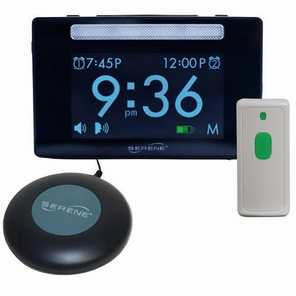 Sereonic SRN-CA360Q-KIT Serene Innovations Central Alert Alarm Clock Receiver, Doorbell & Bed Shaker Kit