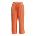 thumbnail image 3 of Uqiangy Capri Linen Pants For Women Summer Pants For Women Women's Pants & Capris Womens Seersucker Pants Capris Pants For Women Summer Pants For Women 2025 Linen Pants For Women Orange 3XL, 3 of 8