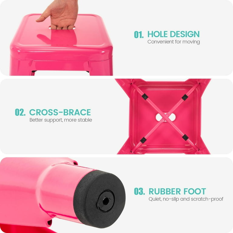 Outdoor Stool Hot Pink Garden Stool S SERENABLE Camping Folding