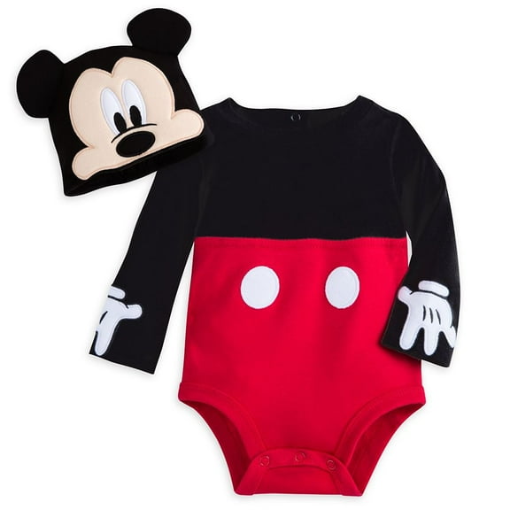 Disney Authentic Mickey Mouse Costume Bodysuit Set w/ Hat for Baby Size 6-9M