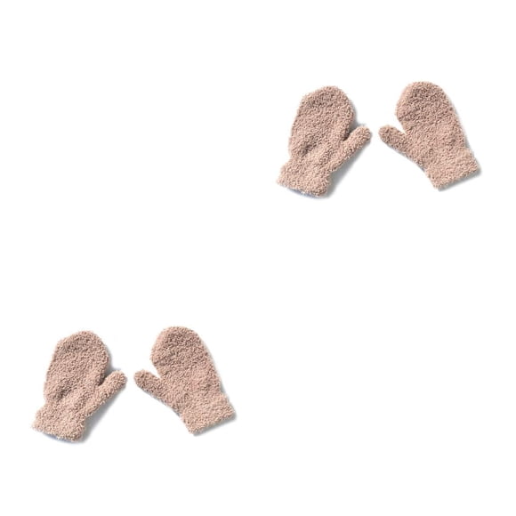 Qarigey 1 par de manoplas tejidas para bebé, cómodas, para mantener el calor, artesanía de punto, accesorio de ropa de invierno, fundas para los Caqui 2piezas Qarigey CBP207654
