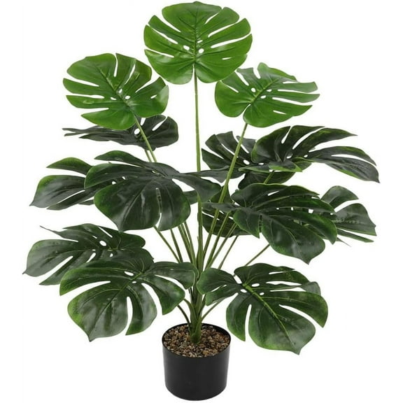 KIRIFLY 40" Artificial Monstera Tree in Black Plastic Planter (18 Count)