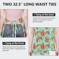 thumbnail image 6 of Pioneer Flower Floral Print Pattern Apron for Women and Men, Cotton Linen Waterproof with Pockets, Adjustable, 33x27 Inch for Kitchen, Gardening, BBQ, Salon, 6 of 6
