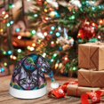 thumbnail image 6 of KLL Christmas Hats for Adults Plush Happy Kitten Faces Print Santa Hat Xmas Fluffy Santa Claus Hat for Women Men, 6 of 6