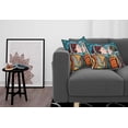 thumbnail image 2 of Love Pillow Cushion Cover Pack of 2, Space Man and Woman Astronauts Kissing Science Cosmos Couple Pop Art Design Print, Decorative Square Accent Pillow Case, 2 Pcs-18" x 18", Orange Teal, 2 of 4