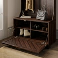 thumbnail image 5 of BELLEZE Entryway Hall Tree, Coat Rack, Storage Bench, 3-in-1 Design, Freestanding Shoe Rack - Hilo (Espresso), 5 of 7