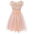thumbnail image 3 of Big Girls Elegant Lace Rhinestones Glitter Wedding Party Flower Girl Dress Blush 14 (2J1K33PS), 3 of 5