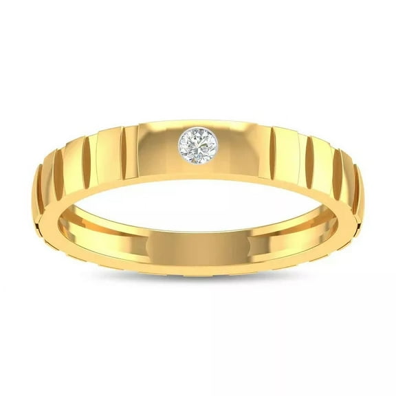 Round White Diamond Men's ring 14k gold over Solid silver Gift for Husband