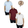 thumbnail image 2 of 3-Pack Men's Short Sleeve Solid Dress Shirts (S-5XL), 2 of 7