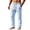 Light Blue, variant on Enjoytime Men's Pants Patchwork Elastic Waist Casual Trousers Drawstring Lounge Joggers with Pockets