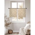 thumbnail image 3 of Beige Floral Sheer Curtains 45 Inch Length 2 Panels Set, Vintage Spring Botanical Flowers Voile Window Treatment Rod Pocket Small Kitchen Curtains Drapes for Bedroom 52"x45"x2, 3 of 7