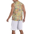 thumbnail image 2 of Xecao Retro Geometry print basketball shirt for both men and women, a unisex basketball jersey perfect for theme parties-Small, 2 of 6