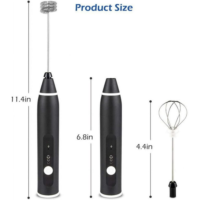 Coffee Mixer Handheld NEXT-SHINE Small Electric Foam Maker USB Rechargeable  Milk Frother with 2 Adjustable Speeds and 2 Stainless Steel Whisk Heads