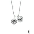 thumbnail image 2 of Delight Jewelry Silvertone Domed Black RT Silvertone Script Initial Disc - W - Charm Necklace, 20"+3", 2 of 4
