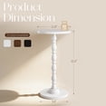 thumbnail image 3 of Maliowa Small Side Table, Round End Tables with Solid Wood Leg, Accent Drink Table for Living Room Bedroom Small Spaces, White, 3 of 11