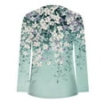 thumbnail image 4 of EchfiProm Womens Fall Tops Long Sleeve Loose Shirts Floral Graphic Blouse Pleated for Ladies, 4 of 5