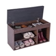 thumbnail image 1 of Basicwise QI003555.B 18 x 31.5 x 11.75 in. Entryway Storage Shoe Rack with Top Seat, Brown, 1 of 1
