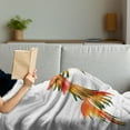 thumbnail image 3 of Floral Soft Flannel Fleece Blanket, Exotic Tropical Flowers on Branch Colorful Nature Jungle Garden Theme Image Print, Cozy Plush for Indoor and Outdoor Use, 70" x 90", Green Orange, by Ambesonne, 3 of 5