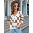 thumbnail image 6 of Women Fall Button Down Long Sleeve Cardigan Open Front Ribbed Knit Oversized Cardigan Sweaters Camel L, 6 of 9