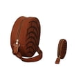 thumbnail image 5 of SET de 2 Piezas: BOLSA y MONEDERO en forma de PAN DE CONCHA CHOCOLATE, Redonda, Cross-Body, PAN DE DULCE, Correa Cruzada y Ajustable, Vini Piel, Moda Kawaii, Color Café., 5 of 5