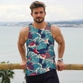 thumbnail image 6 of KLL Fish In The Wave Print Men's Muscle Gym Workout Stringer Tank Tops Bodybuilding Fitness T-Shirts Tank Tops Men-4X-Large, 6 of 7