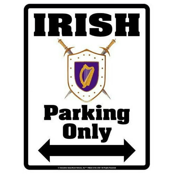 Parking Only Sign - IRISH - Laminated - Individual Package - 8.5" x 11"
