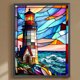 thumbnail image 1 of Cuadros Decorativos 5D bricolaje redondo completo taladro diamante pintura vidrieras faro decoración (A3065) Wdftyju de costura negro 4 estilos, 1 of 7