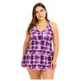 thumbnail image 1 of WREESH Women Boho Print Tankini Set Two Piece Swimsuit Plus Size Swimwear, 1 of 9