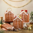 thumbnail image 4 of Seyotauo Christmas Gingerbread House Gift Bags with Handles House Gingerbread Shaped Candy Goodies Paper Bags Bulk Winter Snow Wrapping Paper for Christmas Holiday Party Favor, 4 of 7